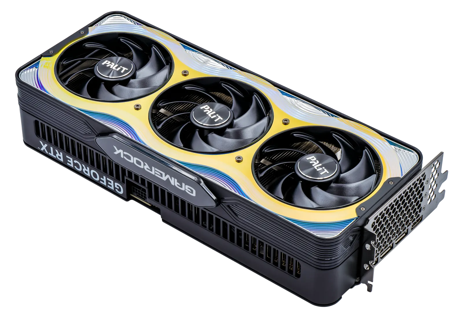 NVIDIA GeForce RTX 5090 graphics card (Palit GameRock model), full product photo